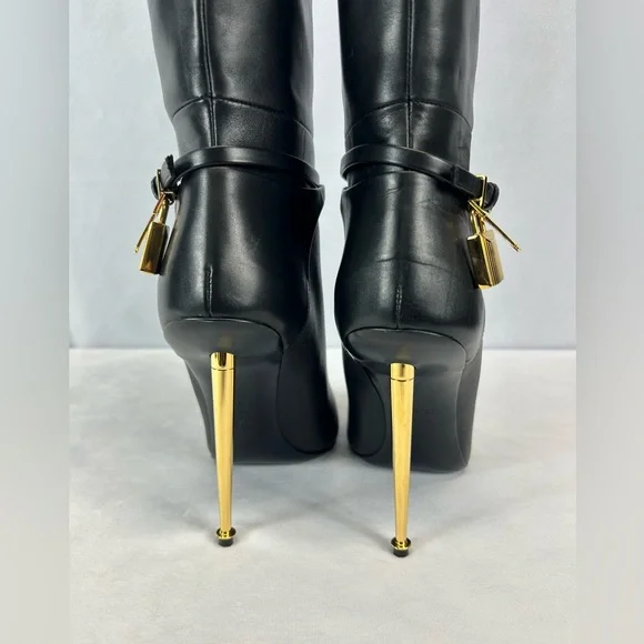 Tom Ford - Padlock 105 leather knee-high boots - Picture 8 of 10